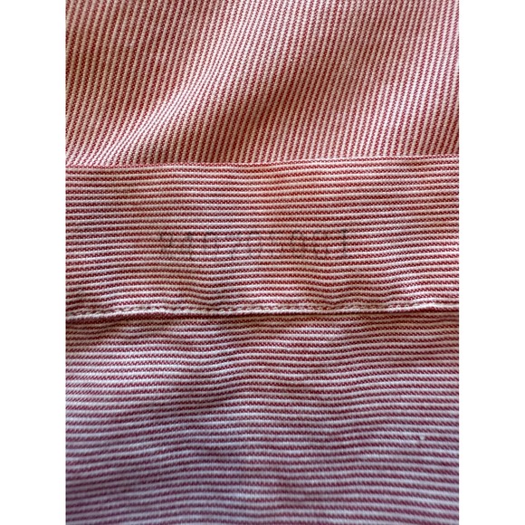 Ralph Lauren Yarmouth Mens 17 34/35 Red White Striped Cotton Button Down Shirt - Picture 9 of 15